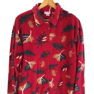 Vintage Alpine Ridge Button Front Fleece Shirt Jacket Women's Large Multicolor